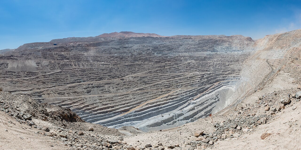 Panoramic view of the Chuquicamata copper mine in Chile